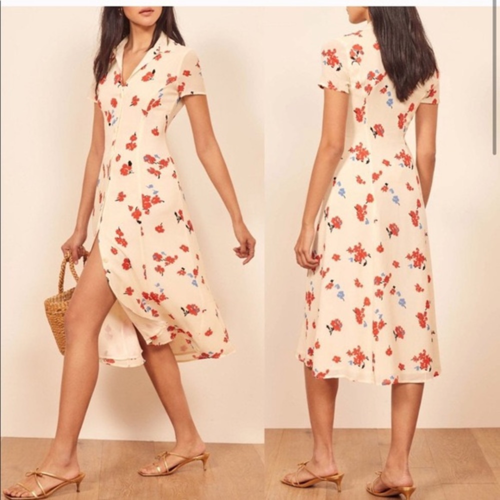 Reformation Sheila Midi Dress Floral Chagall